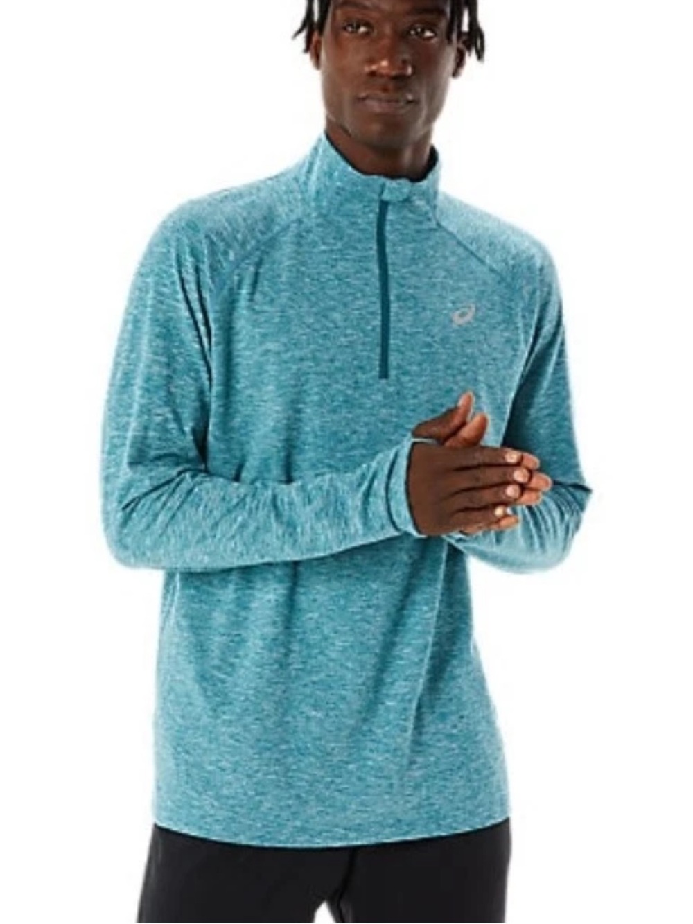 Asics Men's Train Sana 1/4 Zip Blue Heather Teal Training Sportswear Casual 3XL